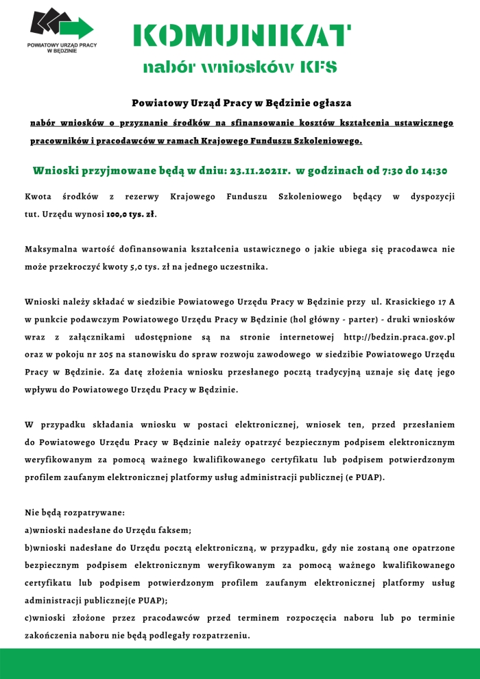 Plakat z treścią komunikatu - część 1