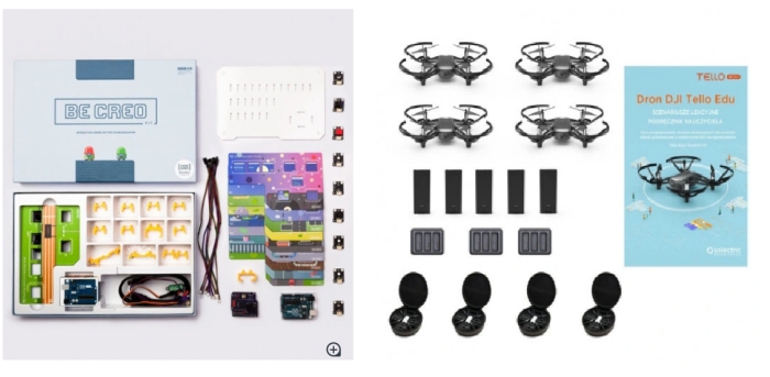 Zestawy BeCreo KIT do nauki podstaw elektroniki i programowania, drony Tello Edu