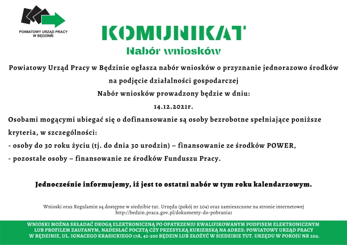 Plakat z treścią komunikatu