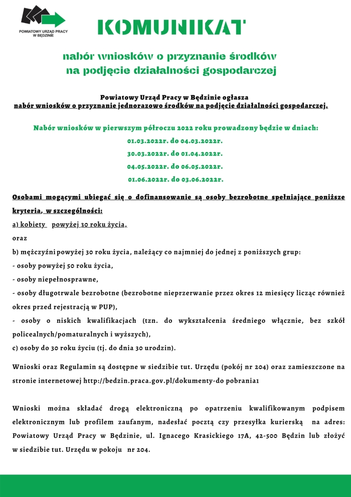 Grafika z treścią komunikatu